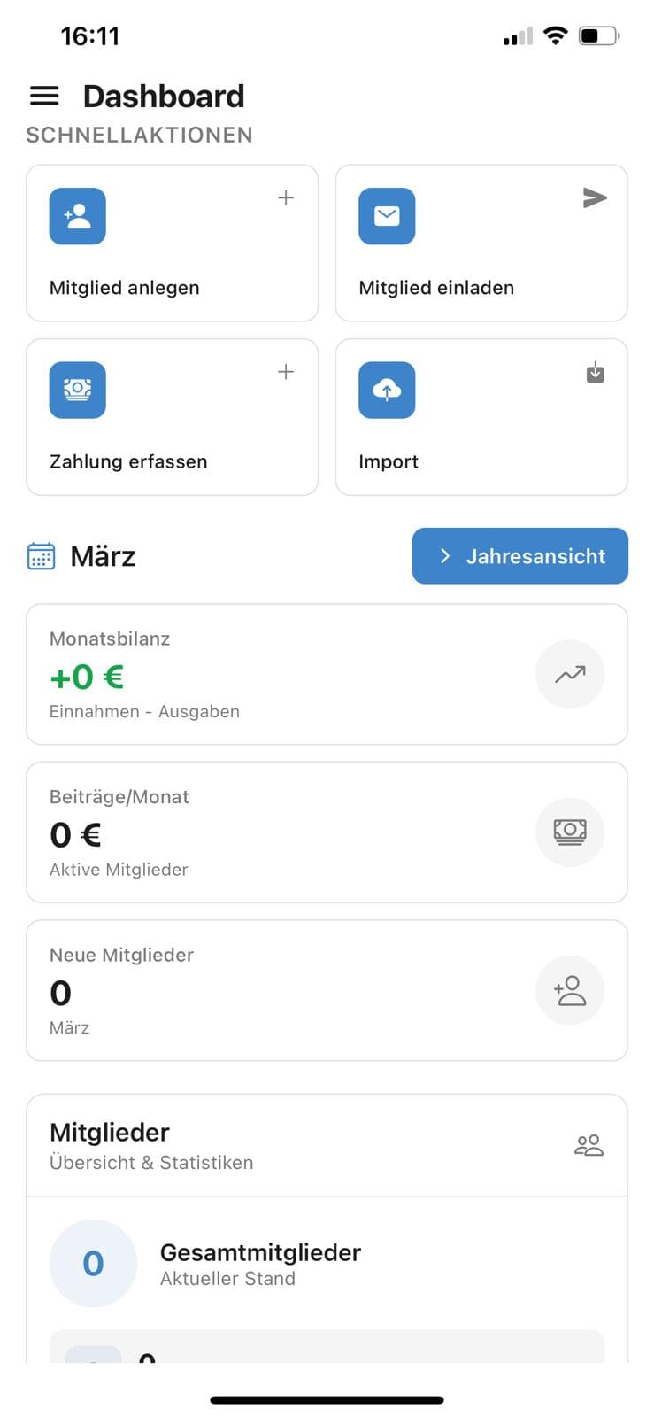 Masjidun App – Übersicht des Moscheevereins mit Mitgliedern und Aktivitäten