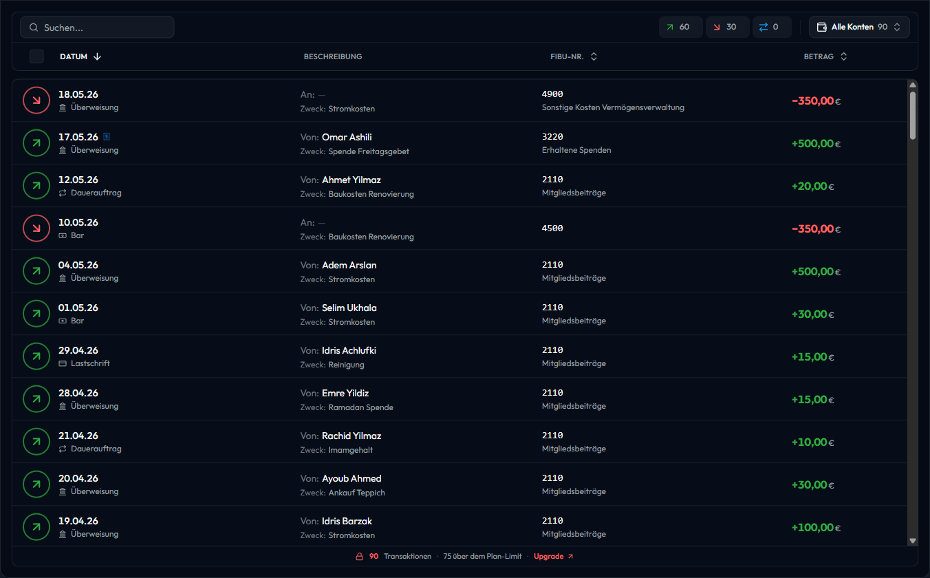 Finanzverwaltung Screenshot