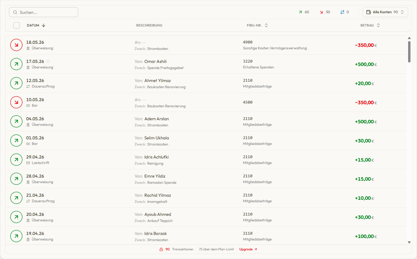 Finanzverwaltung Screenshot